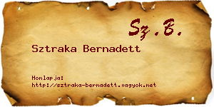 Sztraka Bernadett névjegykártya